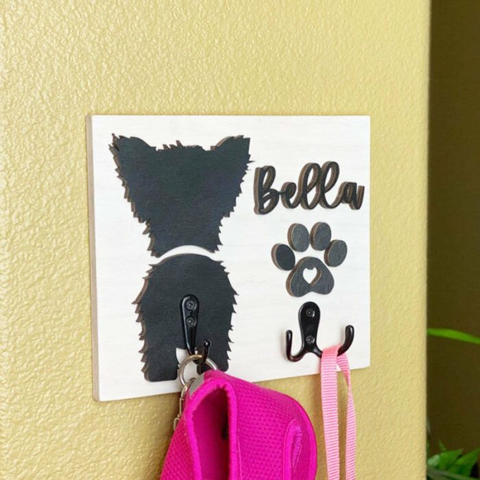 Custom Leash Holder, Personalized Leash holder, 3D Dog Butt Leash Holder, Dog Paw Print Leash Holder, Housewarming Gift