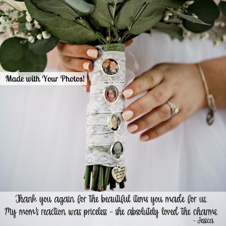 Personalized Wedding Bouquet Photo Charm- Wedding Bouquet Charm- Bouquet  Charm- Personalized Memorial Charm – Giftsparkes