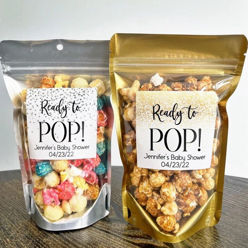 Ready to Pop baby shower treat bags Popcorn baby shower favors