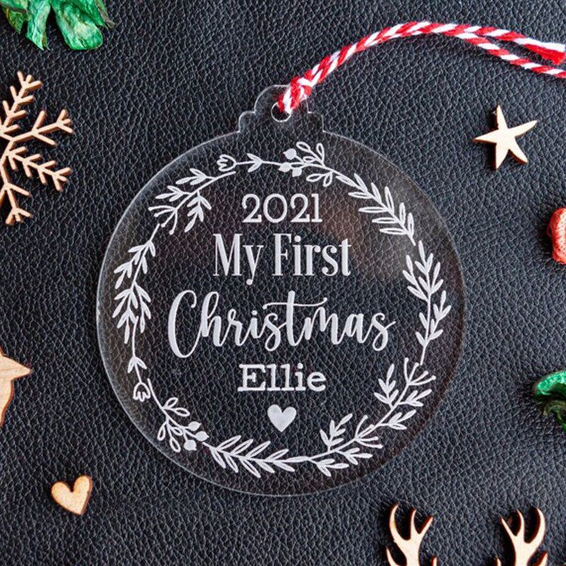 Personalised Baby's First Christmas Bauble, Christmas Tree Ornament