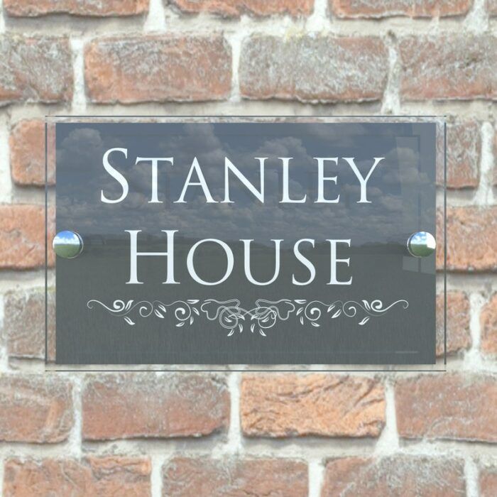 Decorative Acrylic Personalised Wall Plaque House Number