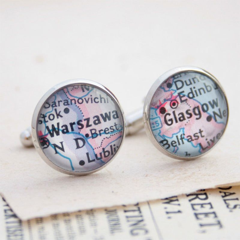 Map cufflinks custom vintage maps. Select two locations. Anywhere in the world. Wedding cufflinks Groom. best man