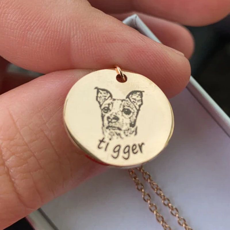 Fur Mama Pet Photo Necklace- Personalized Pet Photo Gift – Touch of Whimsy  by Jen, LLC