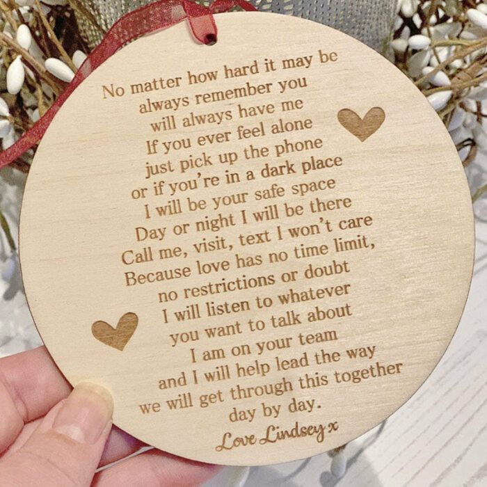 No Matter How Hard It May Get Personalised Plaque - Gifts for Friends