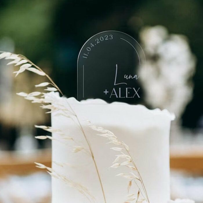 Personalized Acrylic Wedding Cake Topper Cake Picks
