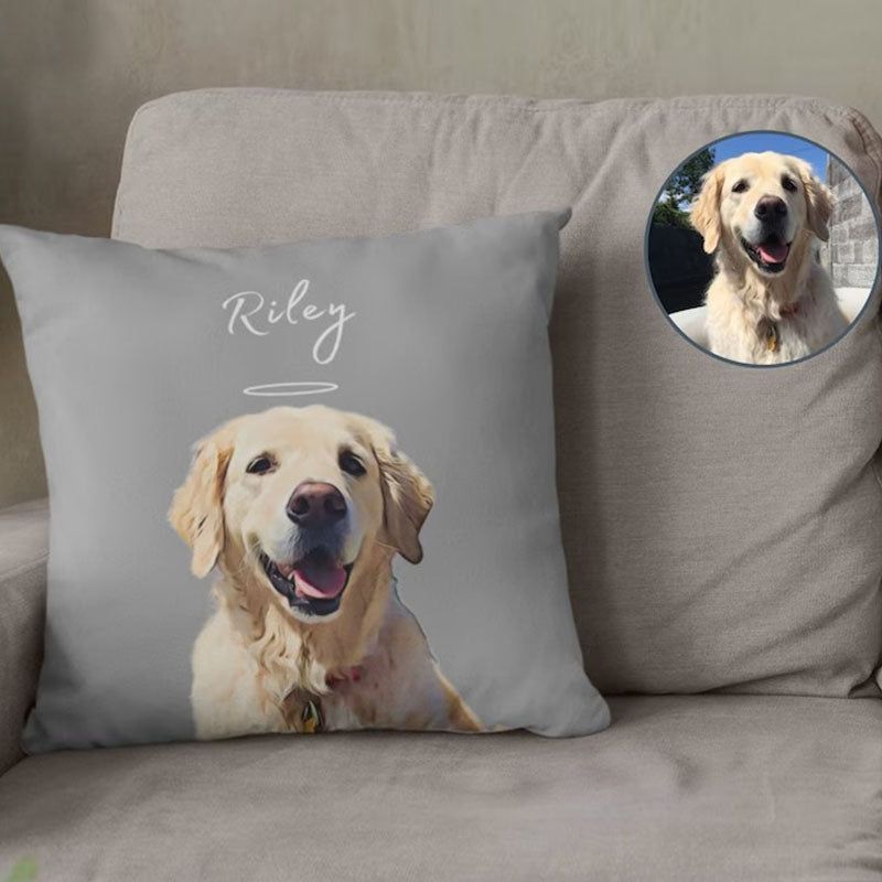 Custom Pet Pillow Using Pet Photo + Name Custom Cat Dog Pillow