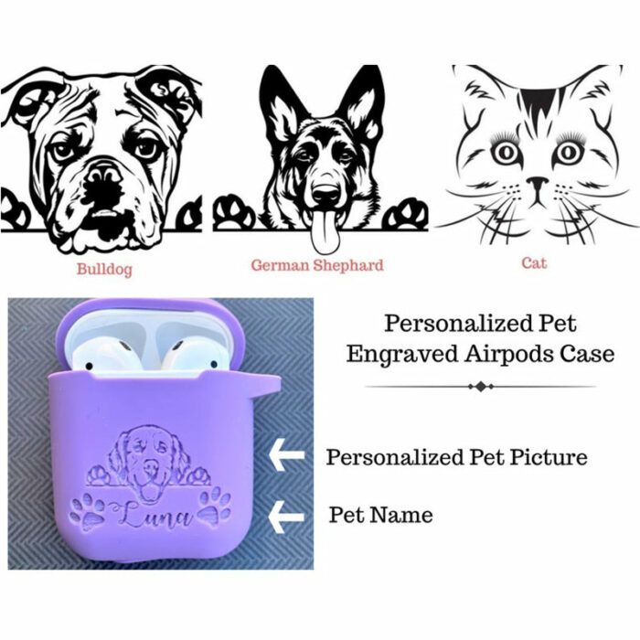 Pet Photo,Dog Picture, Cat Picture, Engraved Cat Photo, Personalized Airpods Case Cover Pet