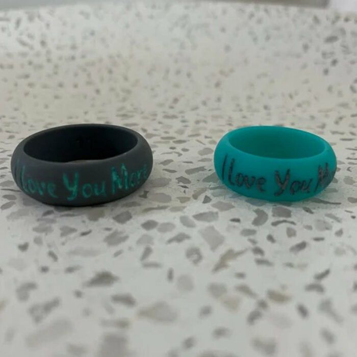 Personalized Engraved Silicone Ring- Wedding Band for Women