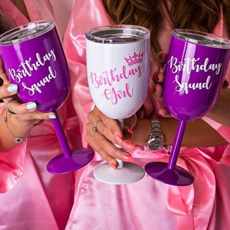 Custom Insulated Stemmed Champagne Wine Glass, Bridesmaid Gift Glass, Bachelorette Party Wine Glass