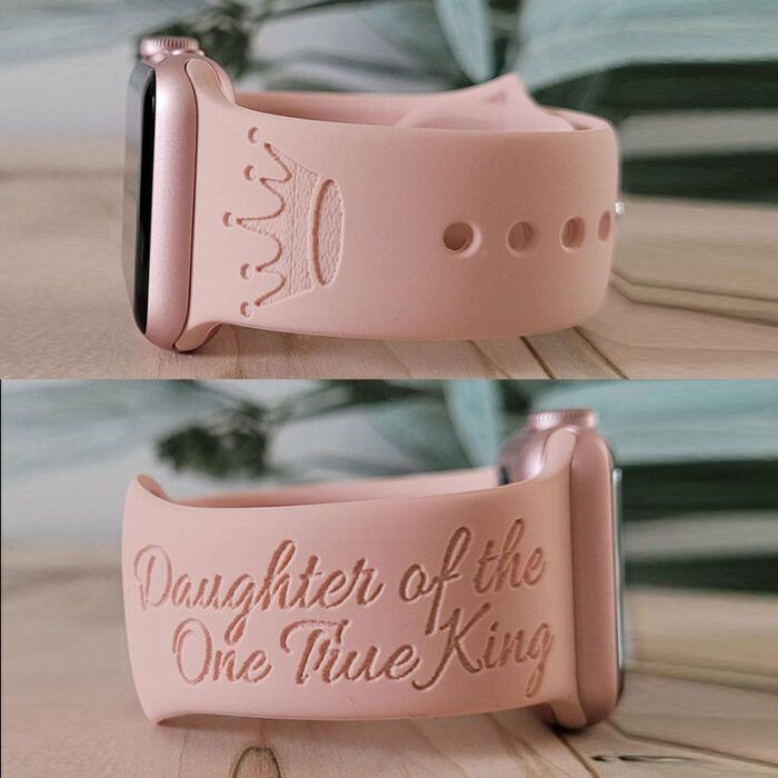 Engraved Watch Band DAUGHTER of one TRUE KING ,Apple Watch Band