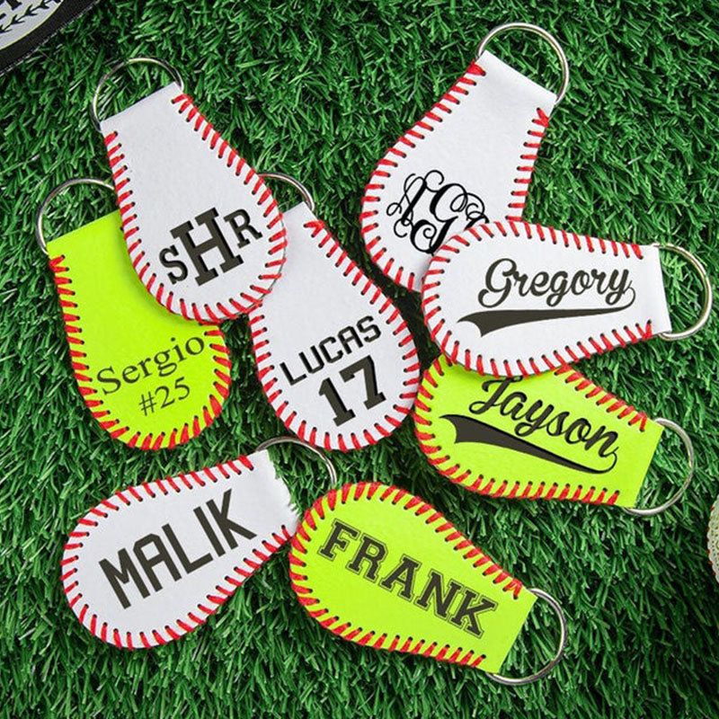Baseball Bag Tags  Softball Bag Tags  Baseball Keychain  Monogram Keychain  Engraved Keychain Personalized Baseball Team