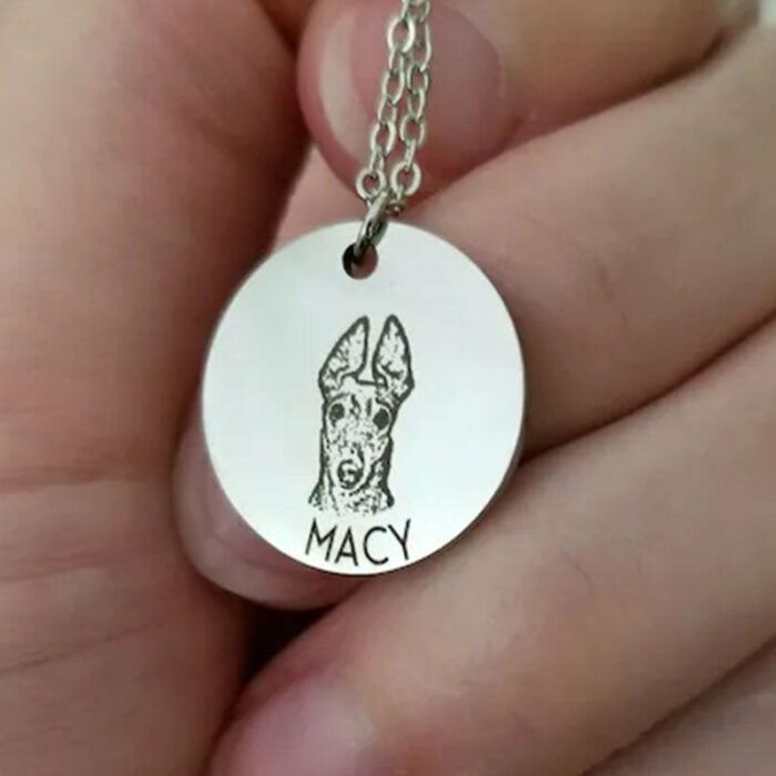 Personalized Gifts for Mom Dog Mom  Custom Dog Portrait Necklace Keychain  Personalized Pet Portrait Necklace Keychain