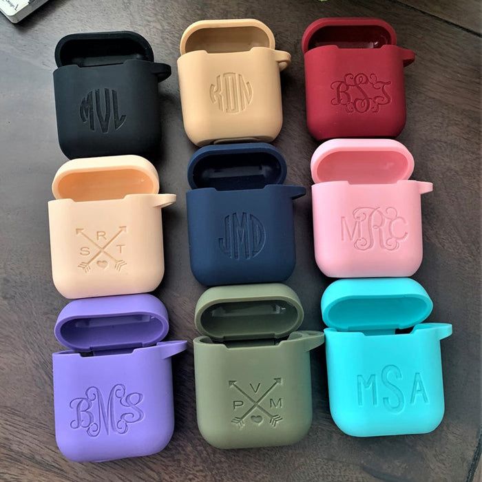 Monogram AirPod Case Keychain,  Name Airpods Pouch,