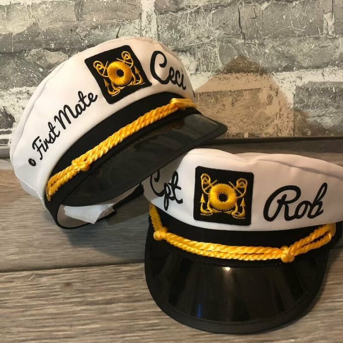 Nautical Captain's Hat, gift for new boat owner, captain hat, first mate hat, skipper, yacht - sailor bachelor hat, nautical gift