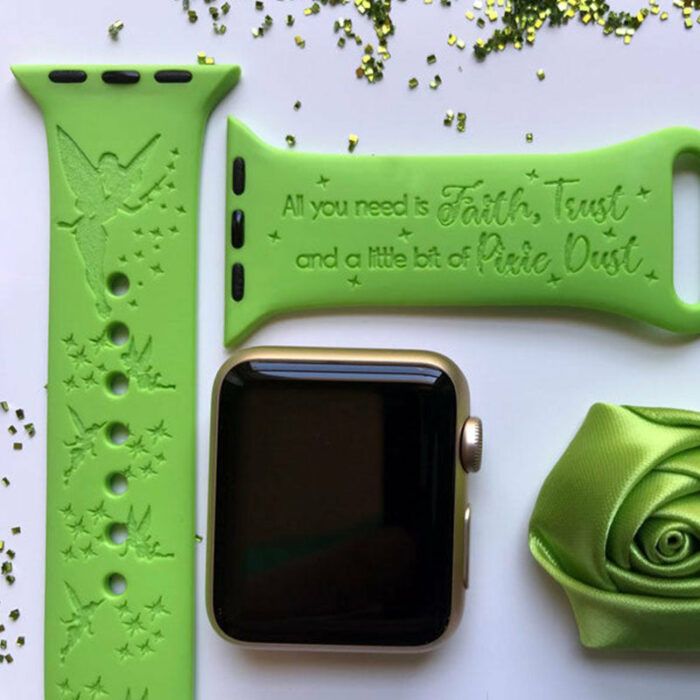 Tinker Bell Engraved Apple Watch Band Personalized