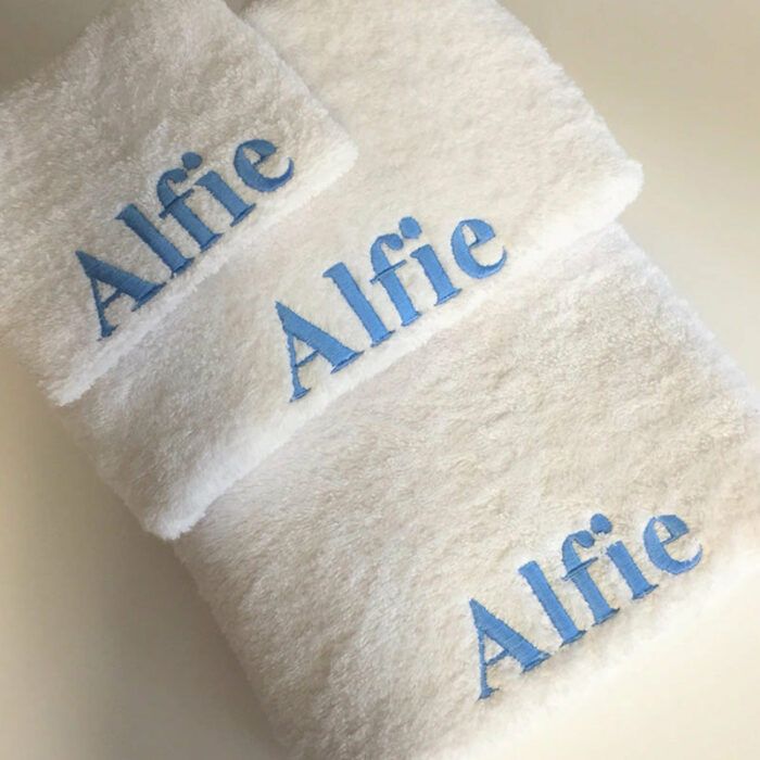 Personalised Towels, Super Soft, Hand Towels and Bath towels, Embroidered with ANY NAME