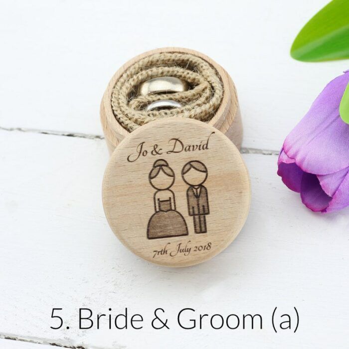 Personalised Wedding Ring Box, Custom Ring Bearer Box, Proposal Box, Engagement Ring, Wooden I Do Box, Rustic, Boho Chic - 9 DESIGN CHOICES
