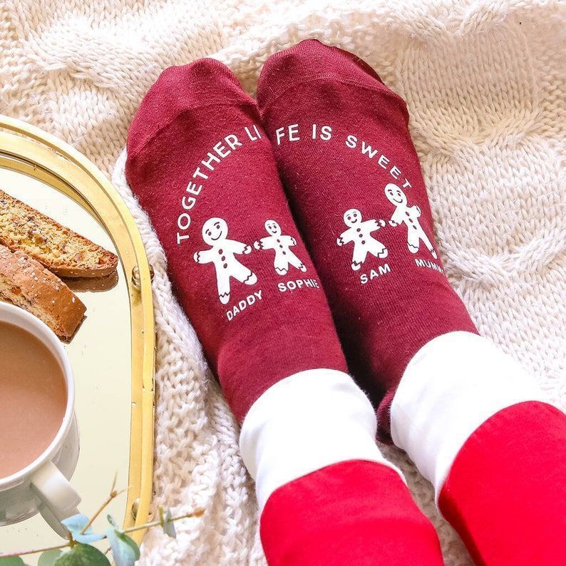 Personalised Christmas Socks - Gingerbread Man / Penguin Socks - Christmas Cookie - Life Is Sweet