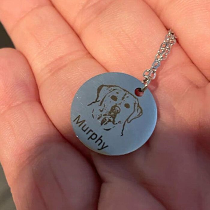 Personalized Gifts for Mom Dog Mom  Custom Dog Portrait Necklace Keychain  Personalized Pet Portrait Necklace Keychain