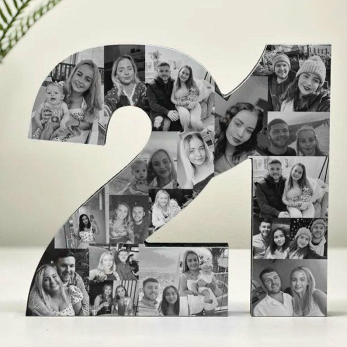 Freestanding Double Photo Number, Photo Collage, Birthday Gift, Photo Gift, Photo letter, Personalised gift