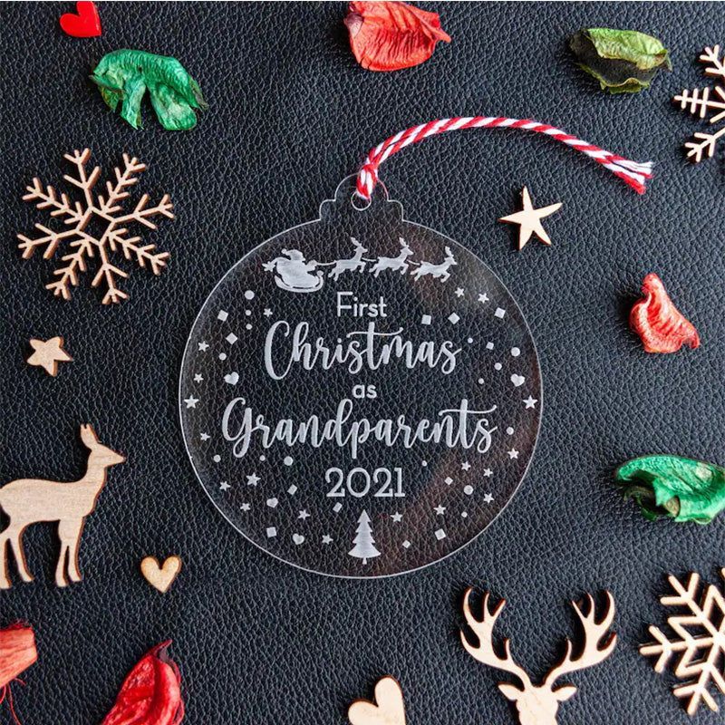 Personalised First Christmas As Grandparents, Christmas Tree Decor