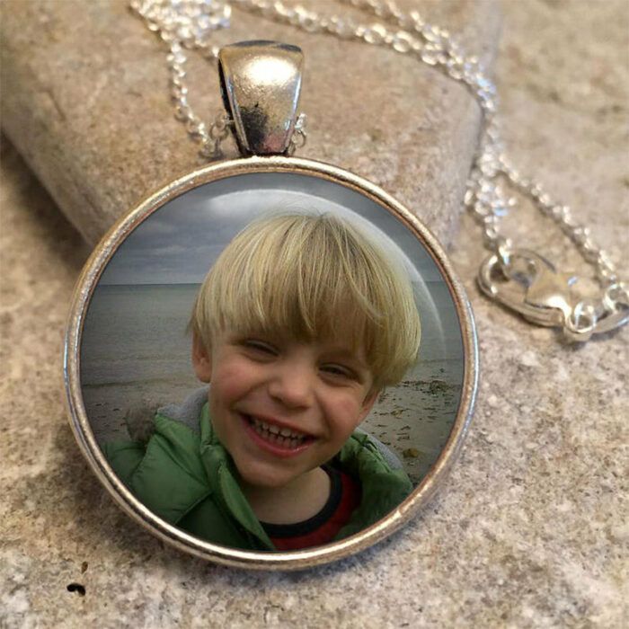 Personalised Silver Double Sided Photo Pendant Necklace, Personalized Photo Necklace