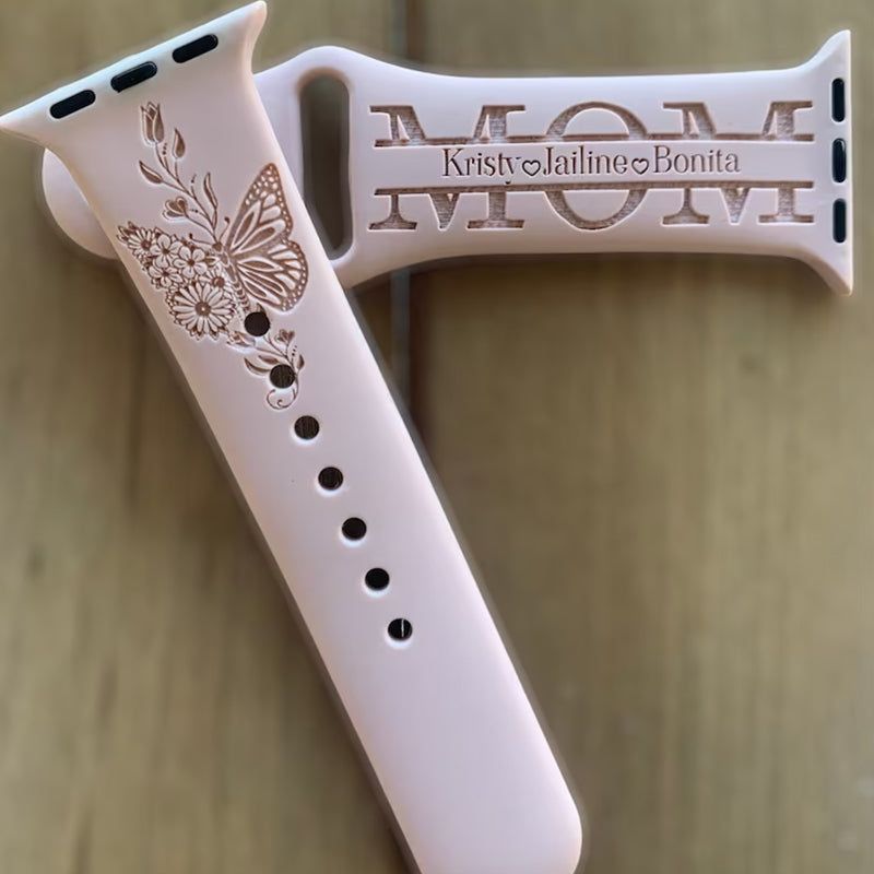Personalized Engraved Mom Smart Watch Band with Custom Names, Kids, Gift for Mom