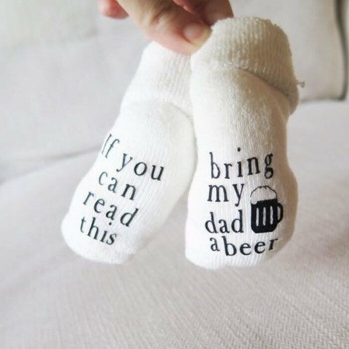 Beer Gifts for Dad, Father's Day Gift, If You can Read this Baby Socks, Unisex Baby Shower Gift