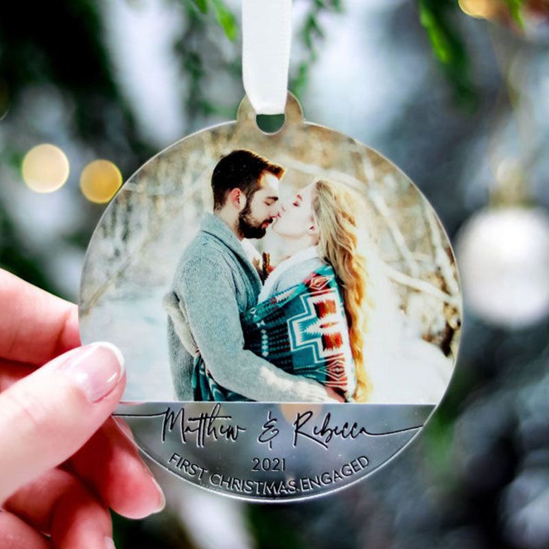 First Christmas Engaged Ornaments, Handmade 2023 Xmas Gifts for Her