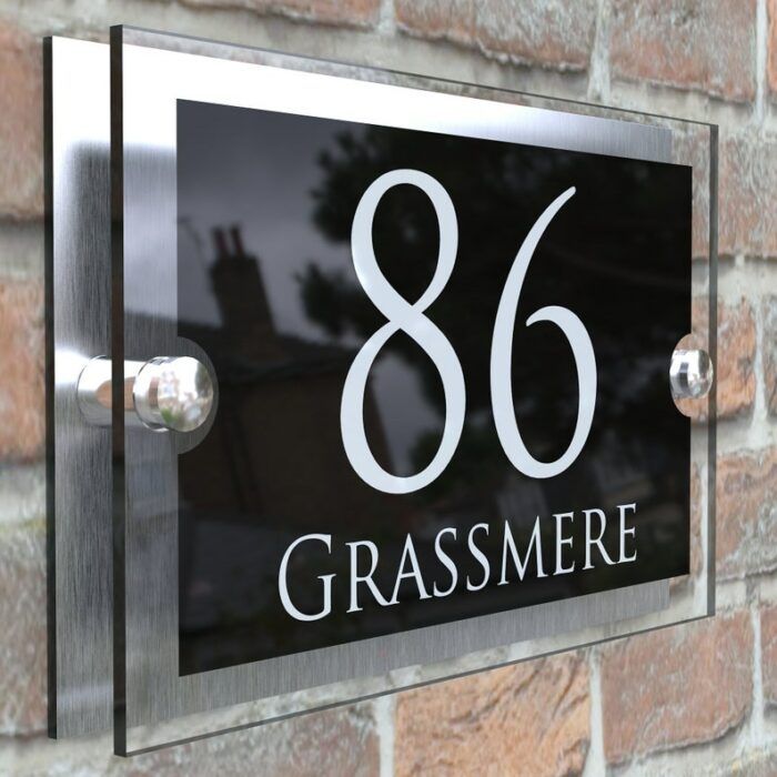 Acrylic Personalised Wall Plaque House Number Door Number Sign Plaque
