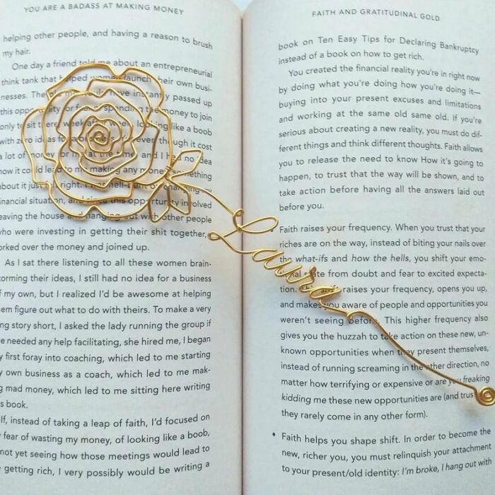 Rose Wire Name, Personalized Gift, Planner Accessory Bookmark