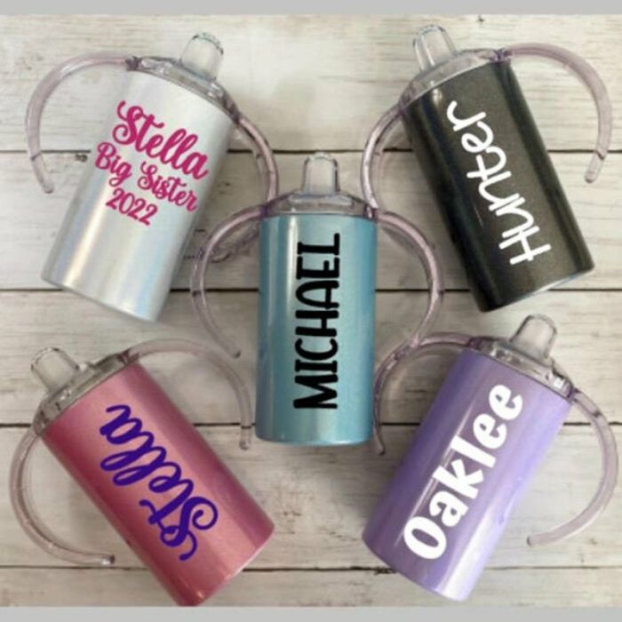 12oz Personalized Sippy Cup, Stainless Steel Toddler Cup