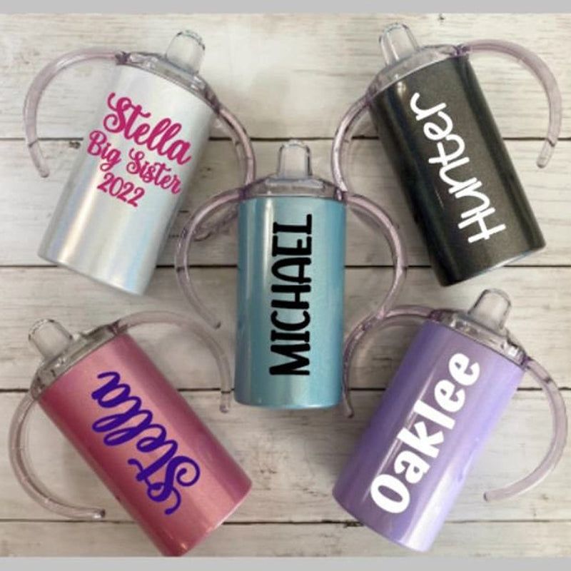 12oz Personalized Sippy Cup, Stainless Steel Toddler Cup