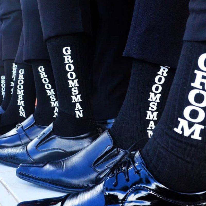 Printed Wedding Party Socks - Groom Socks, Best Man Socks, Groomsman Socks, Groomsmen Socks