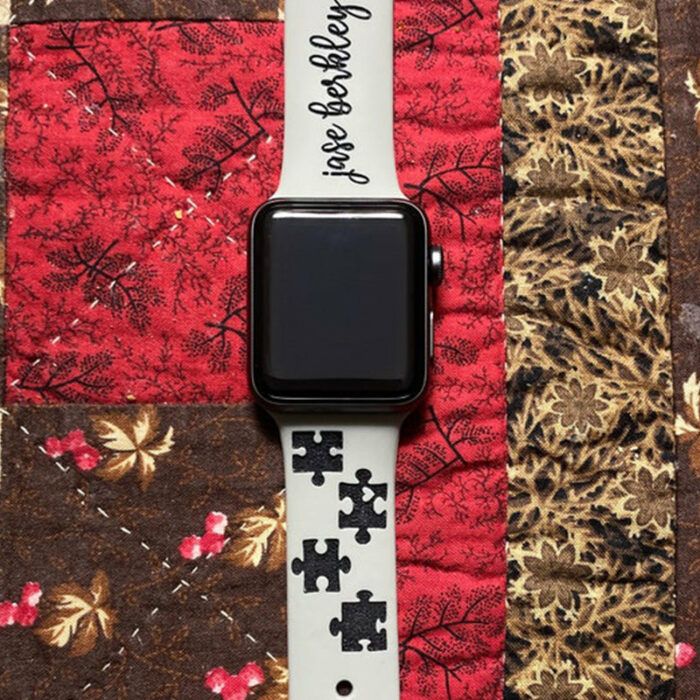 Autism Awareness Apple Watch Band Laser Engraved , Personalized Apple watch band  for Apple, Samsung