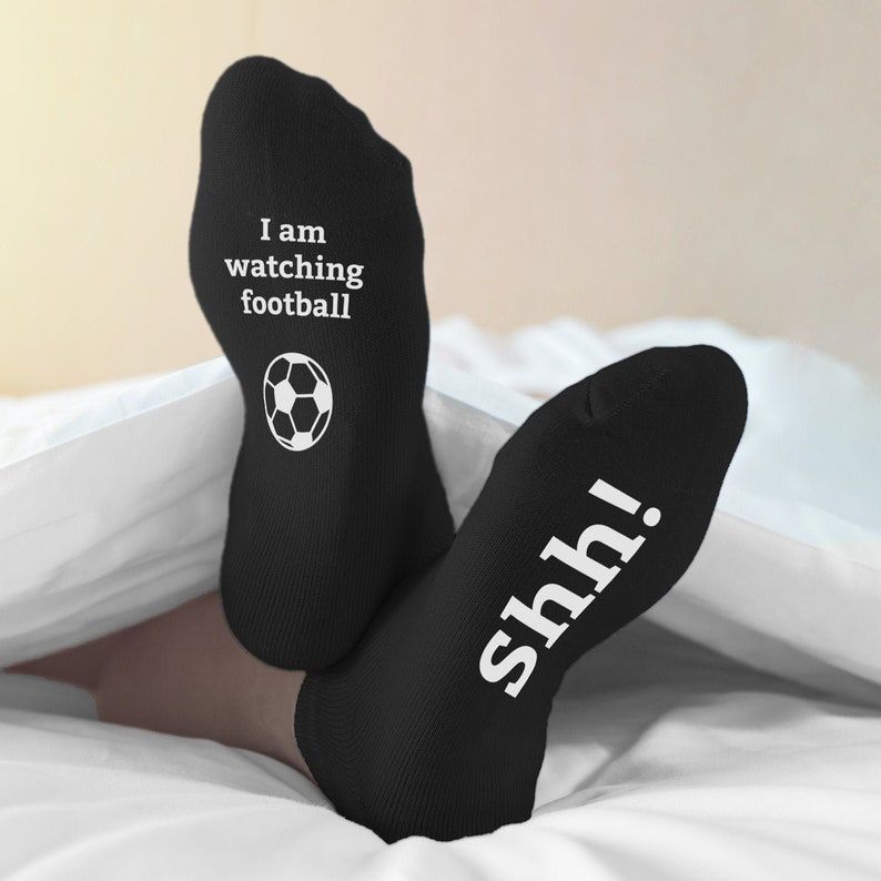 I Am Watching Football Socks, Shh I Am Watching, Do Not Disturb Name Socks,Football Lover Gift