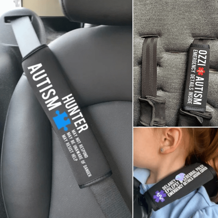 Autism Awareness Medical Alert Seatbelt Cover