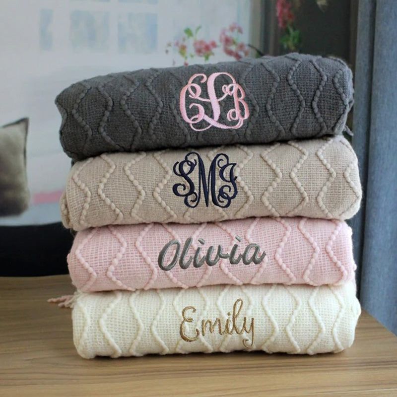 Personalized Blanket,Monogrammed Throw,Blanket with Name,Housewarming Gift,New Home Gift