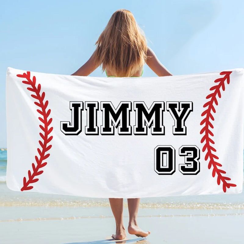 Custom Baseball Beach Towel Baseball Team Gifts