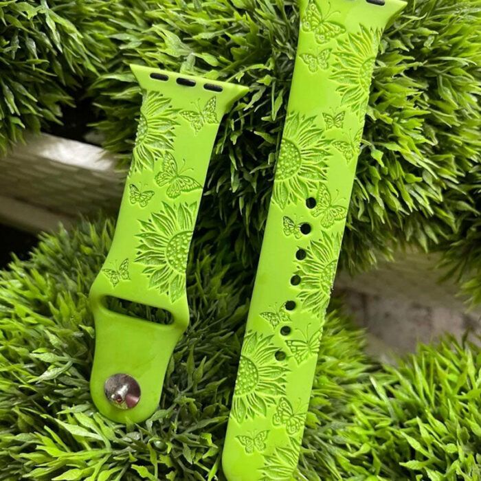 Butterfly Sunflower Watch Band ,Laser Engraved
