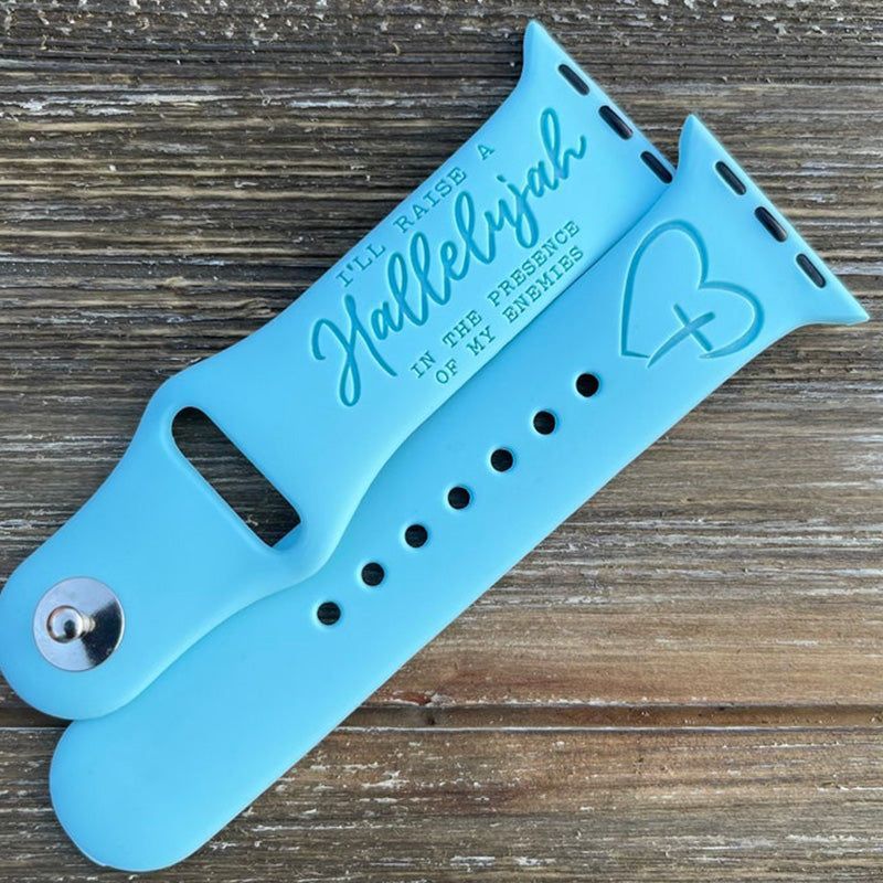 Hallelujah Engraved Watch Strap Compatible with Apple Watch Bands, Series 1 2 3 4 5 6 +SE Watch BAND