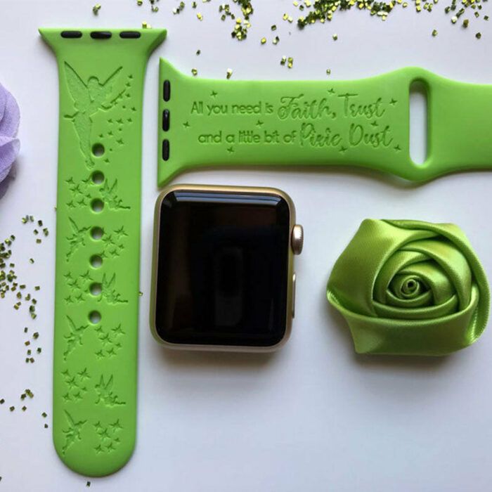 Tinker Bell Engraved Apple Watch Band Personalized