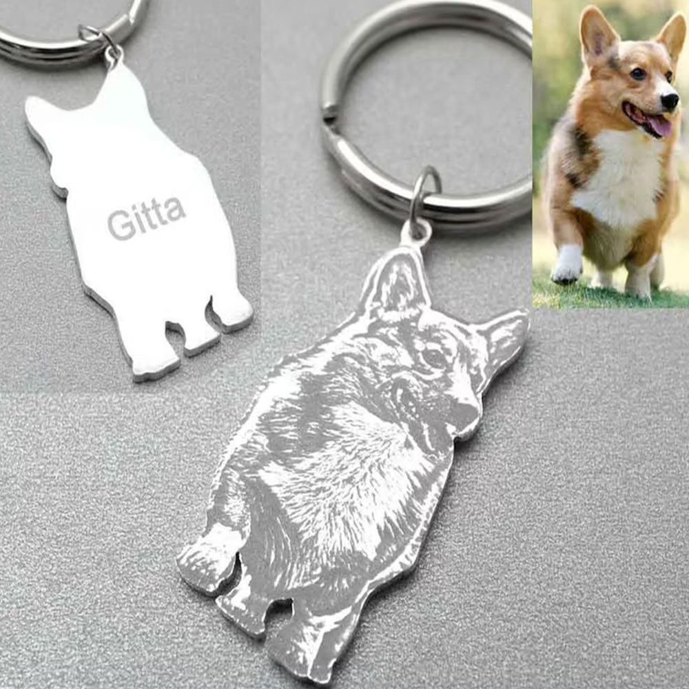 Personalized Pet Photo Engraved Keychain,Customized Memorial Gift