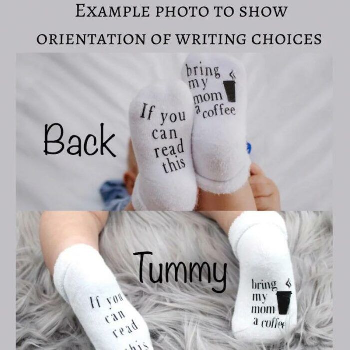 Unisex Baby Shower Gift, If you Can Read This Bring my Mom a Coffee, Baby Socks, Mothers Day Gift