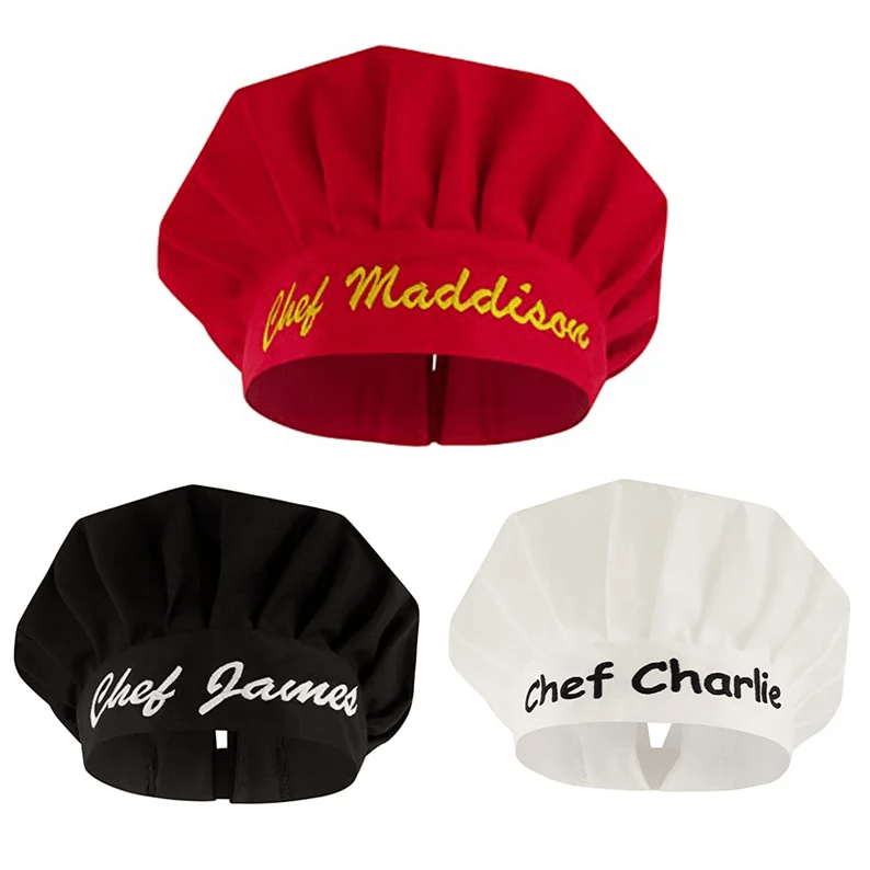 Personalized Chef Hats for Men & Women, Custom Chefs Hat with Embroidered Name