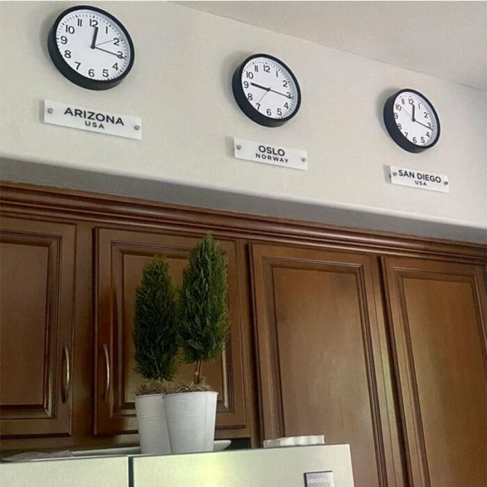 Time Zone Clock Sign World Clock Sign Acrylic Sign for Wall Clocks