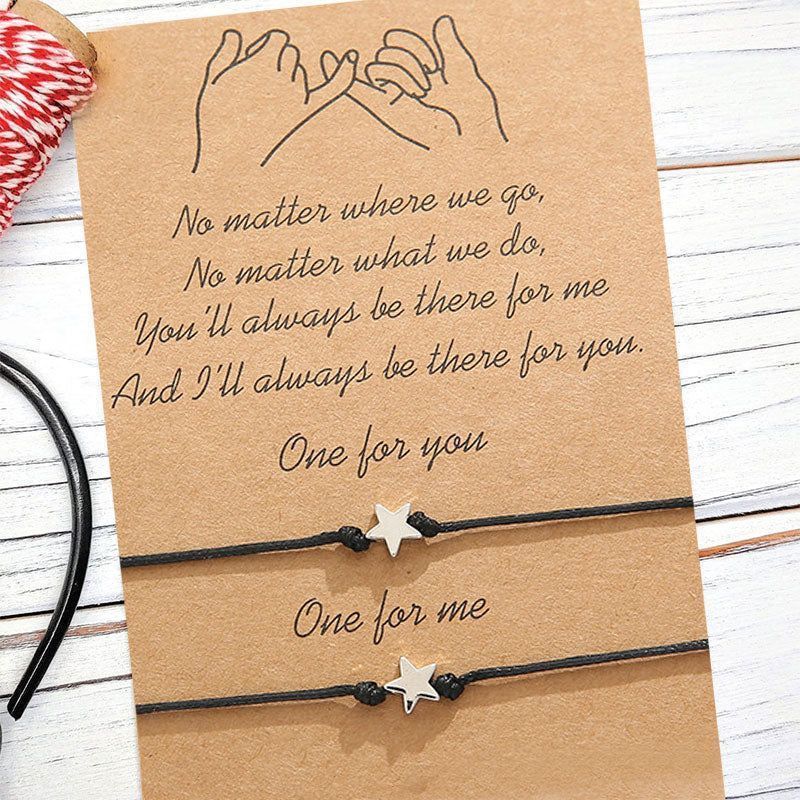 Personalized Card   Wish Bracelet Star Charm Bracelet