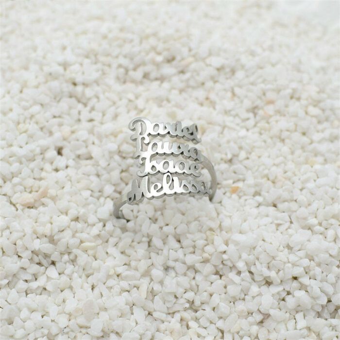 Double Name Ring  Two Name Ring Personalized Gift For Mom  Best Friend Gift