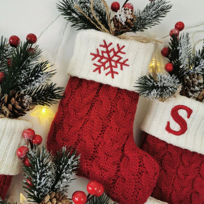 Christmas stockings personalized Christmas sock Christmas gift Handmade knitted