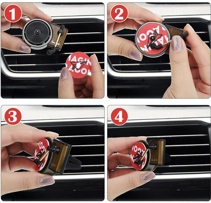 Pop Car Air Freshener Album CUSTOM Auto Record Player Car Vent Clip Perfume Turntable Freshener